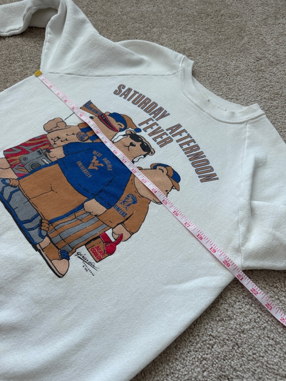 Vintage WVU Mountaineers College Football Graphic Novelty Crewneck Sweatshirt - Picture 7 of 8